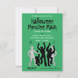 Invitación Halloween Monster Mash Dance Fiesta