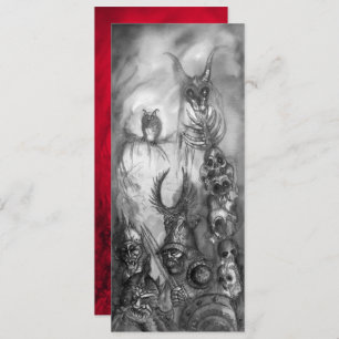 Invitación HALLOWEEN MONSTERS,ORK WAR Black White Invite