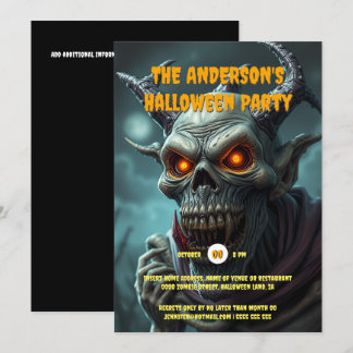 Invitación Halloween monstruo monstruo del folklore adulto