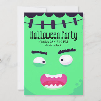 Invitación Halloween monstruoso de Frankenstein