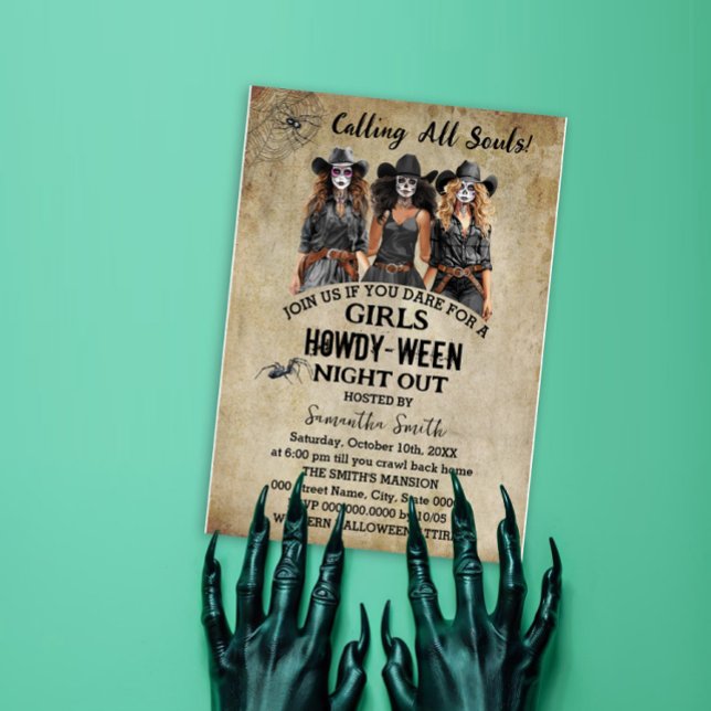 Invitación Halloween muestra el Día del Fiesta Muerto (Subido por el creador)