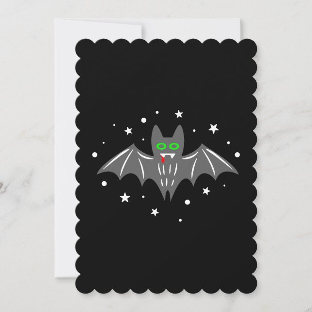 Invitación halloween murciélagos vampiros fanáticos de las es (Anverso)