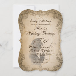 Invitación Halloween Murder Mystery Fiesta Vintage Calligraph