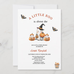 Invitación Halloween naranja Calabaza Pequeño Bote Baby Showe