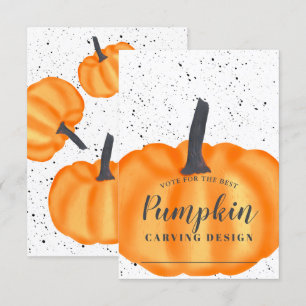 Invitación Halloween naranja calabaza tallar diseño de votaci