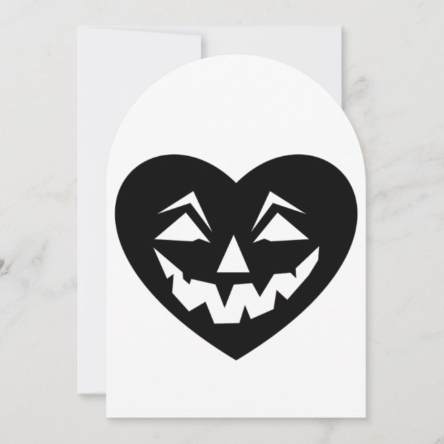 Invitación halloween negro corazón gótico valentina trepidant (Anverso)