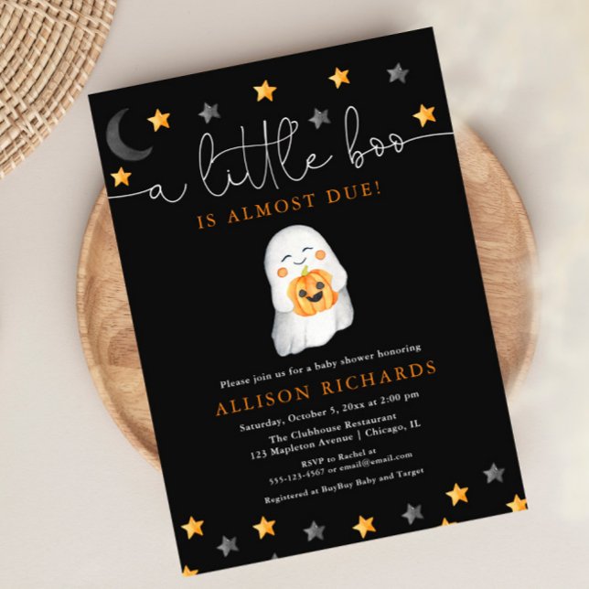 Invitación Halloween neutral de género linda ducha de bebé fa (Subido por el creador)