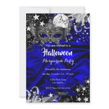 Halloween noche mágica mascarada Fiesta azul