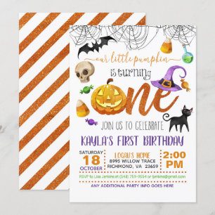 Invitación Halloween Nuestra pequeña calabaza se vuelve una