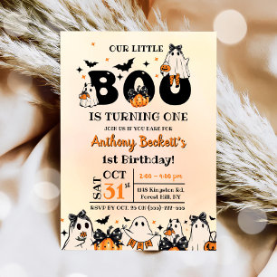 Invitación Halloween Nuestro Pequeño Boo Primer Fiesta de cum