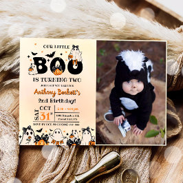 Invitación Halloween Nuestro pequeño Boo Segundo Fiesta de cu