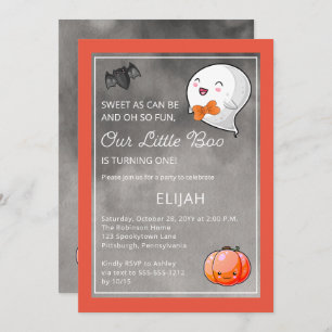 Invitación Halloween Nuestro pequeño fantasma primer cumpleañ