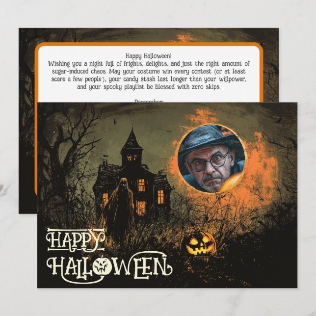 Invitación Halloween obsesionada Mano de travesura (Anverso / Reverso)