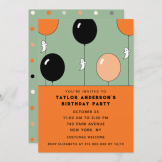Invitación Halloween Octubre Cumpleaños
