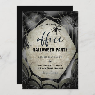 Invitación Halloween Office Fiesta Arañas Empresariales Corpo