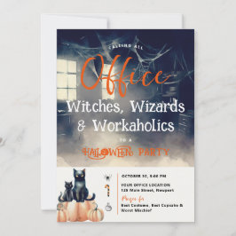 Invitación Halloween Office Fiesta Business Corporate Cats