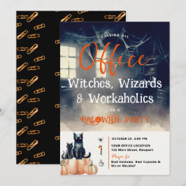 Invitación Halloween Office Fiesta Business Corporate Cats