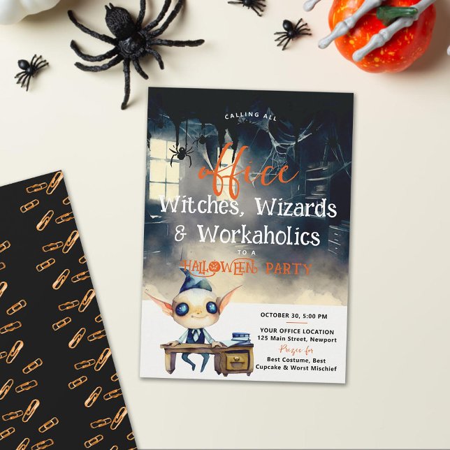 Invitación Halloween Office Fiesta Business Corporate Ghoulis (Halloween office party ghoul funny fun elegant modern cute law accountant finance financial business)