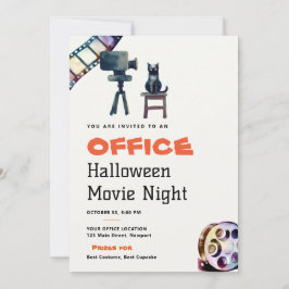 Invitación Halloween Office Fiesta Business Movie Night