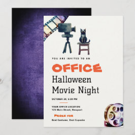 Invitación Halloween Office Fiesta Business Movie Night