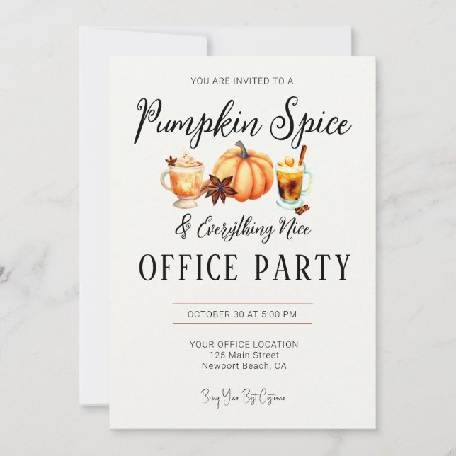 Invitación Halloween Office Fiesta de negocios Calabaza de es (Anverso)