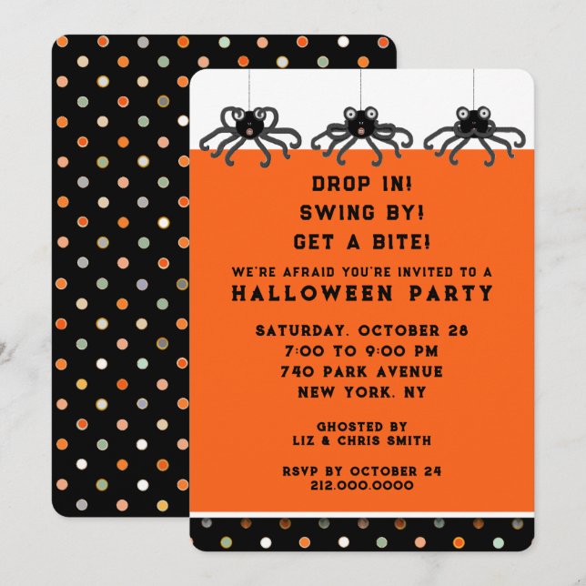 Invitación Halloween Open House (Anverso / Reverso)