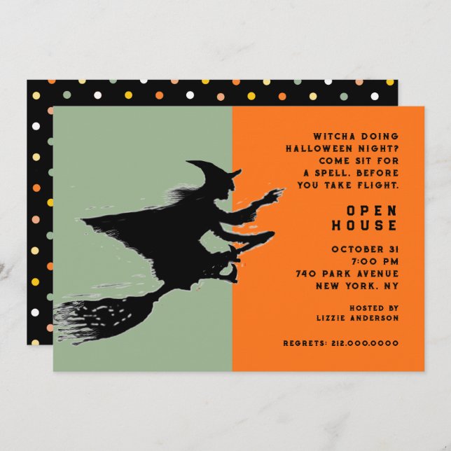 Invitación Halloween Open House (Anverso / Reverso)