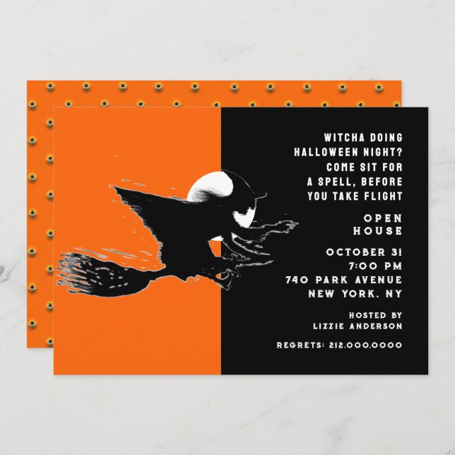Invitación Halloween Open House Invitation (Anverso / Reverso)