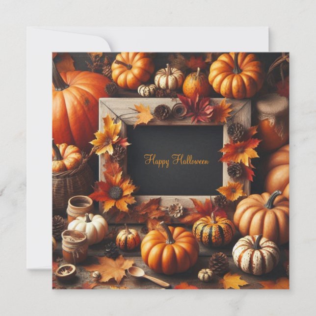 Invitación Halloween Orange Frame (Anverso)