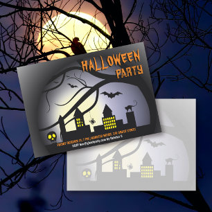 Invitación Halloween paisaje urbano fiesta para adultos Invit