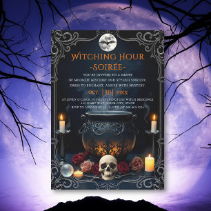 Invitación Halloween para adultos de Soirée cauldron