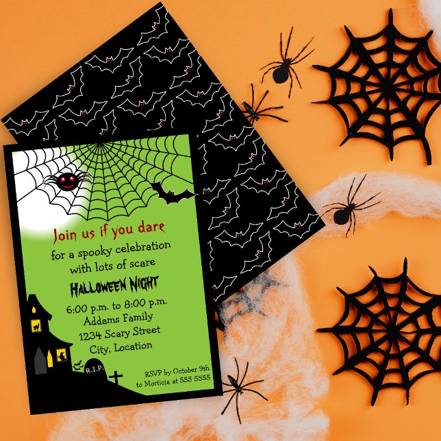 Invitación Halloween Party (Invite your guests with this haunted Halloween invite for a spooktacular night.)