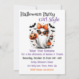 Invitación Halloween Party Chica Style