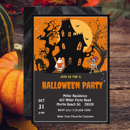 Invitación Halloween Party Creepy Haunty House
