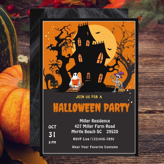 Invitación Halloween Party Creepy Haunty House (Subido por el creador)