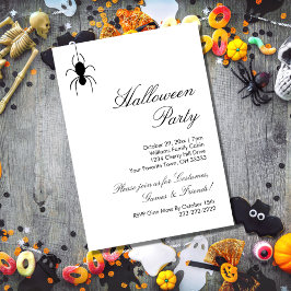 Invitación Halloween Party Cute Spite Black White