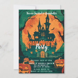 Invitación Halloween Party de halcones de la casa