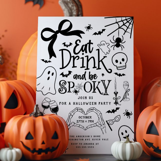 Invitación Halloween Party dibujado a mano (Subido por el creador)