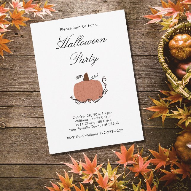 Invitación Halloween Party Elegant Naranja Calabaza (Subido por el creador)
