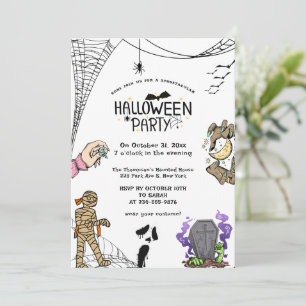 Invitación Halloween Party   Espeluznante noche de disfraces 