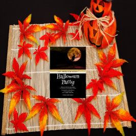 Invitación Halloween Party Fantasy Moon Witch