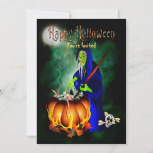 Invitación Halloween Party Haggard Witch Brewing