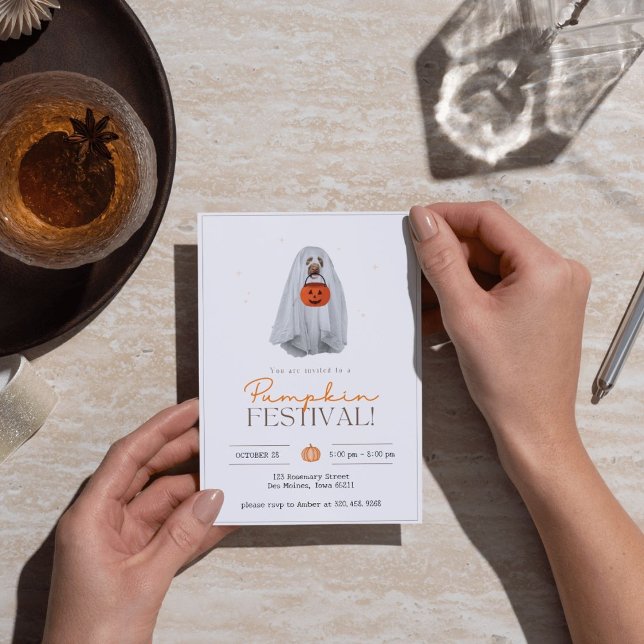 Invitación Halloween Party Invitation, ghost dog (Subido por el creador)