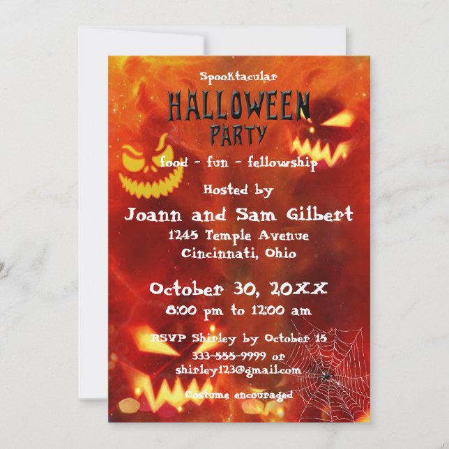 Invitación Halloween Party invitation Spooktacular design (Anverso)