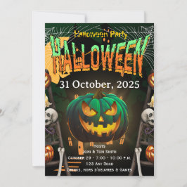 Invitación Halloween Party Invite | Elegant Pumpkin Card