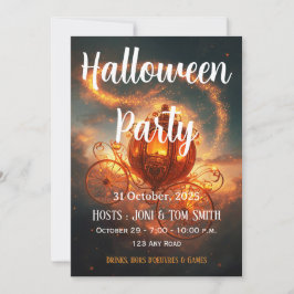 Invitación Halloween Party Invite | Elegant Pumpkin Card