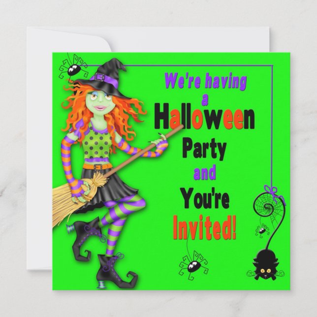 INVITACIÓN HALLOWEEN PARTY INVITE - NIÑOS - TESTIGOS/ESPÍRITU (Anverso)