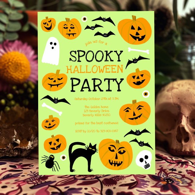 Invitación HALLOWEEN PARTY Jack-o-lanterns Personalizado (HALLOWEEN PARTY Jack-o-lanterns Cute Custom Invitation
)