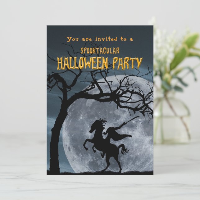Invitación Halloween Party legendario Caballo sin Cabeza (Anverso de pie)