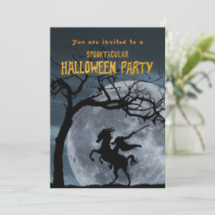 Invitación Halloween Party legendario Caballo sin Cabeza